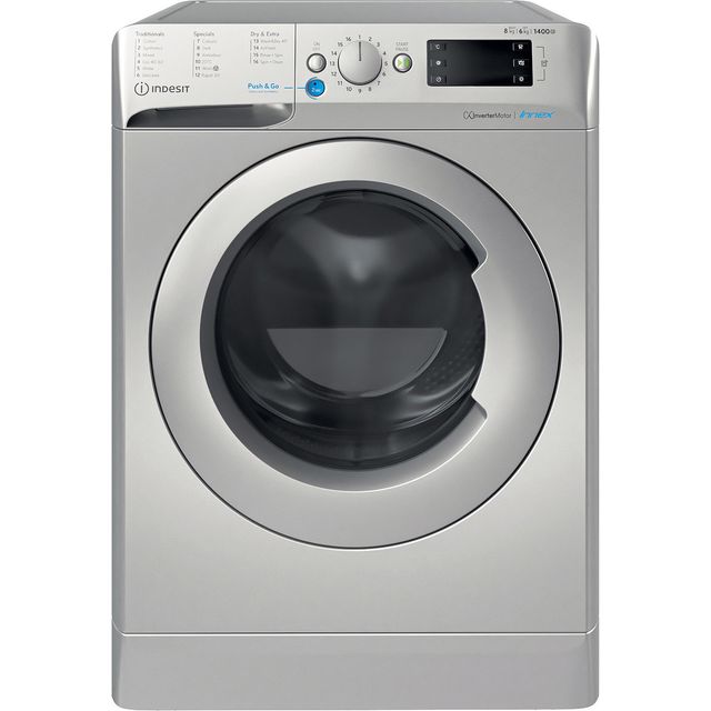 Indesit BDE86436XSUKN 8Kg / 6Kg Washer Dryer - Silver - BDE86436XSUKN_SI - 1